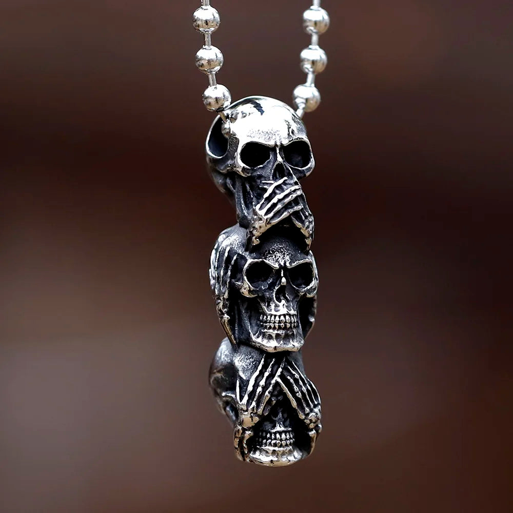 Steampunk Skull Necklace For Men chic