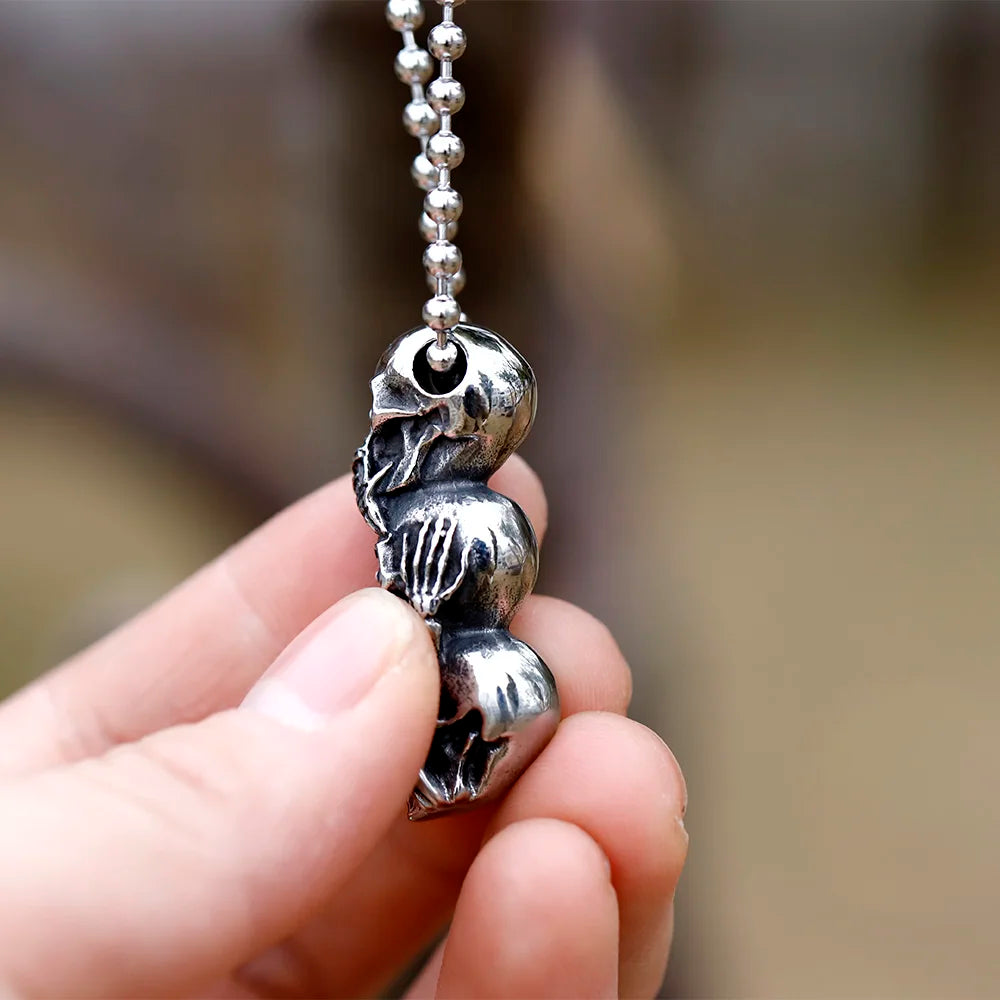 Steampunk Skull Necklace For Men quality