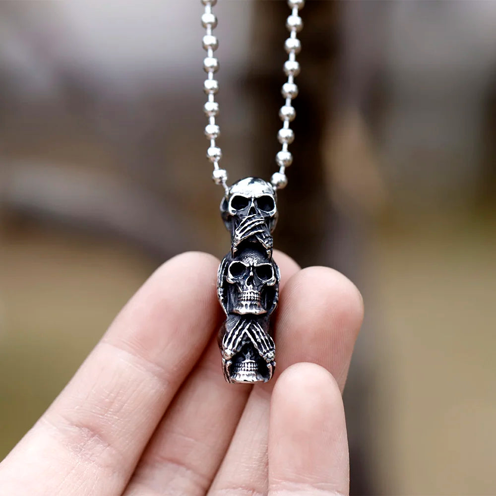 Steampunk Skull Necklace For Men tendance