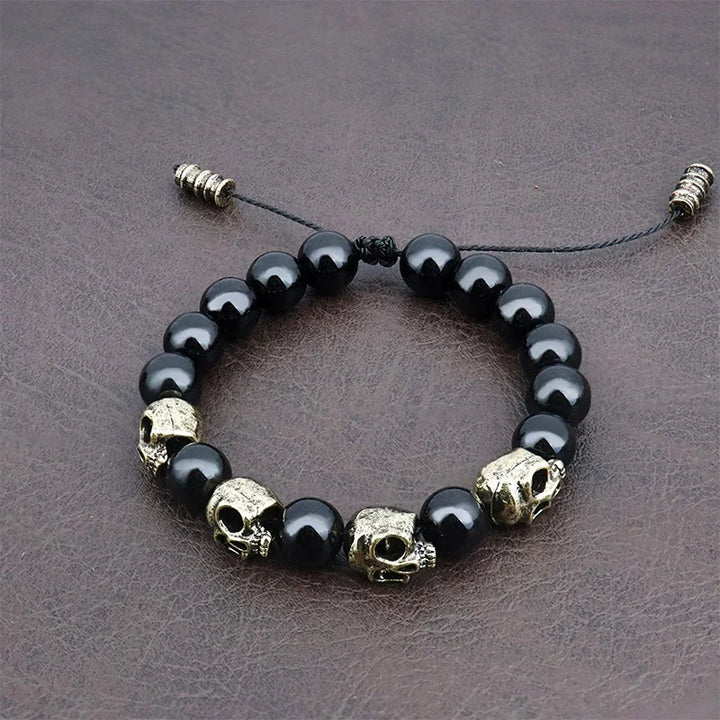 Steampunk Skull Pearl Bracelet chic