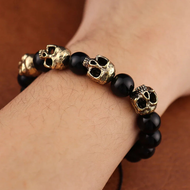Steampunk Skull Pearl Bracelet fashion