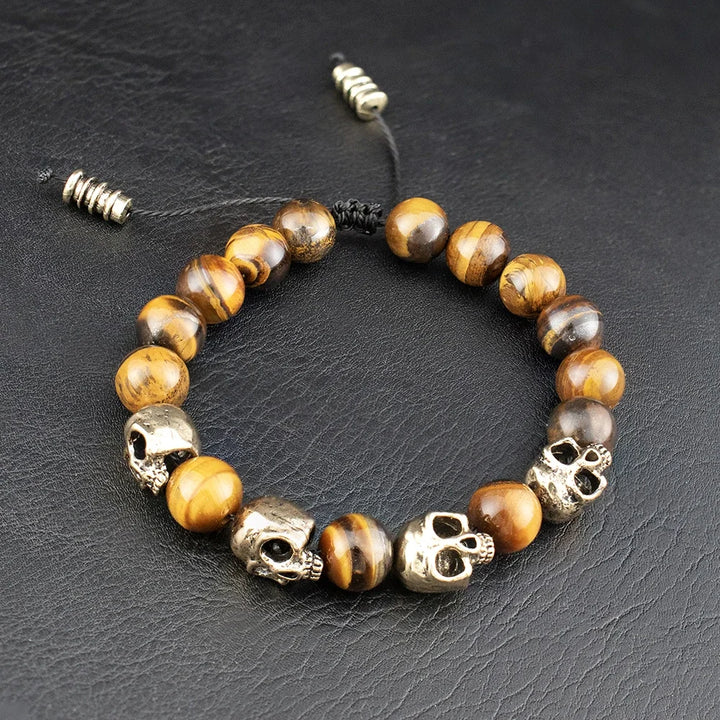 Steampunk Skull Pearl Bracelet tendance