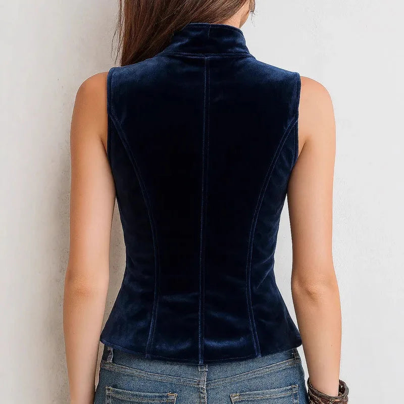 Steampunk Sleeveless Double-Breasted Shirt vintage
