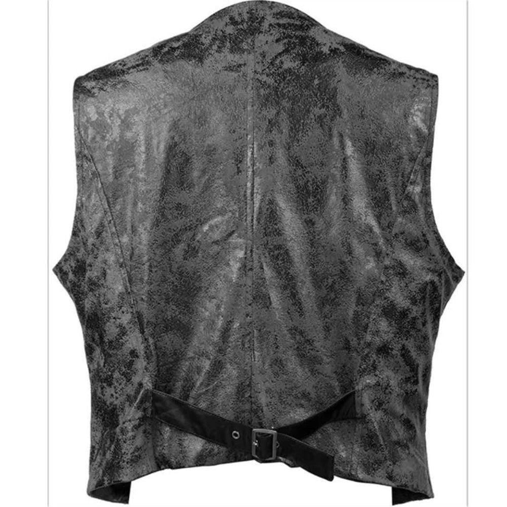 Steampunk Sleeveless Jacket With Rivet Buttons rugged