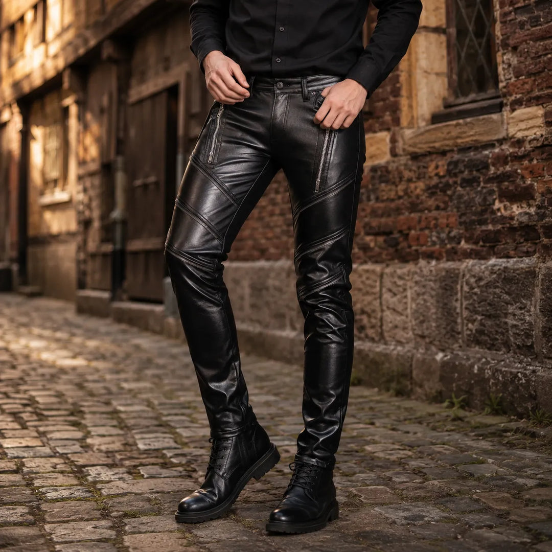 Steampunk Slim Leather Pants