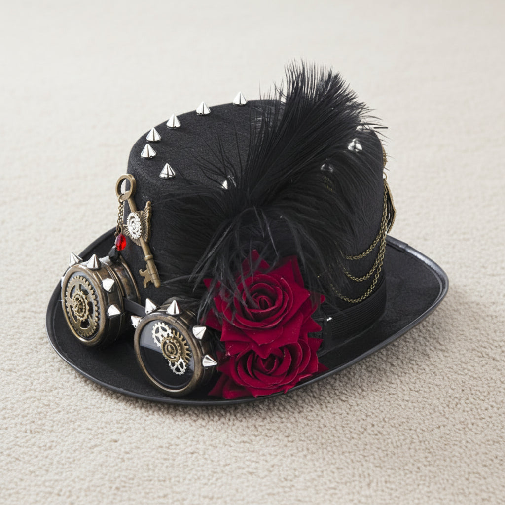 Steampunk Spiked Hat With Goggles