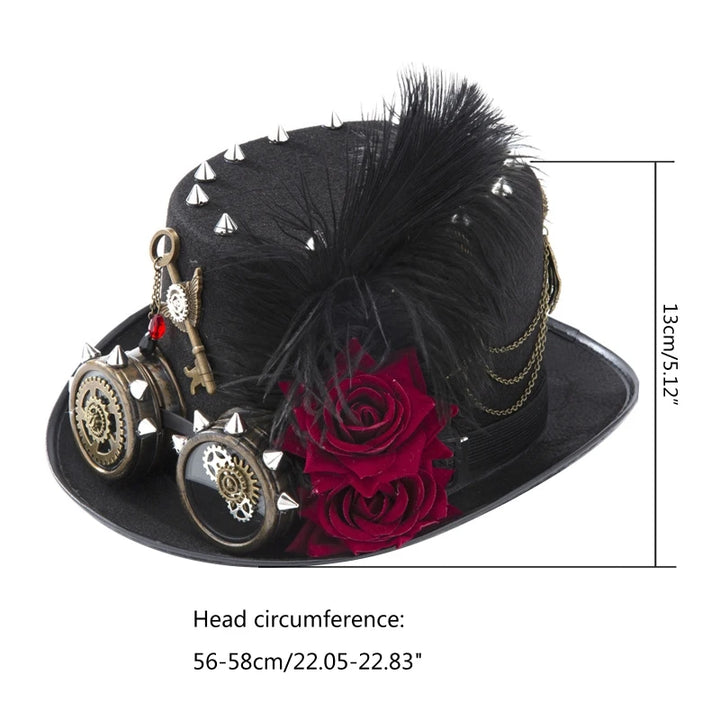 Steampunk Spiked Hat With Goggles chic