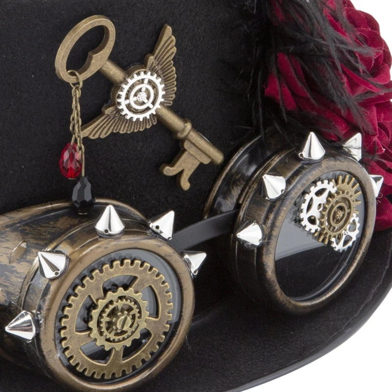 Steampunk Spiked Hat With Goggles durable