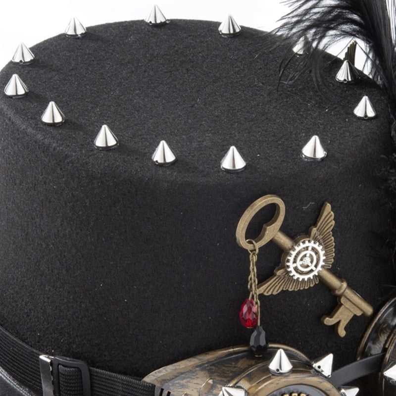 Steampunk Spiked Hat With Goggles elegant
