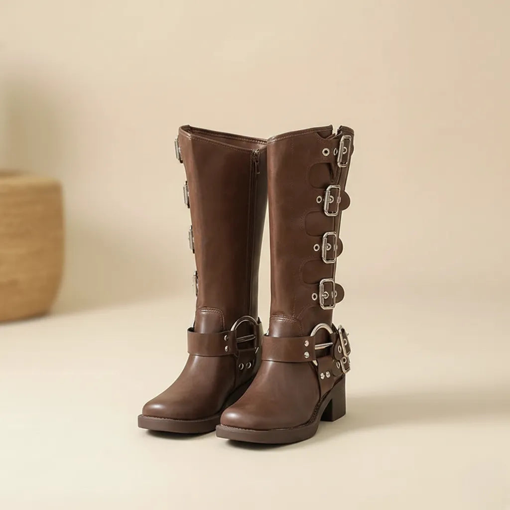 Steampunk Square Heel Boots