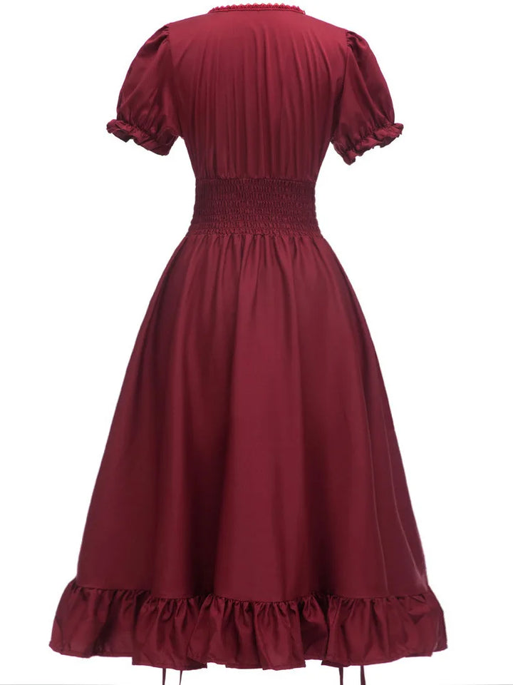 Steampunk Square Neck Dress – elegant look