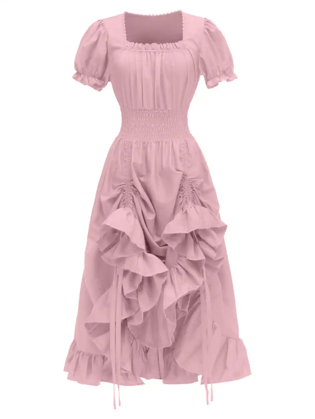 Steampunk Square Neck Dress – industrial elegance