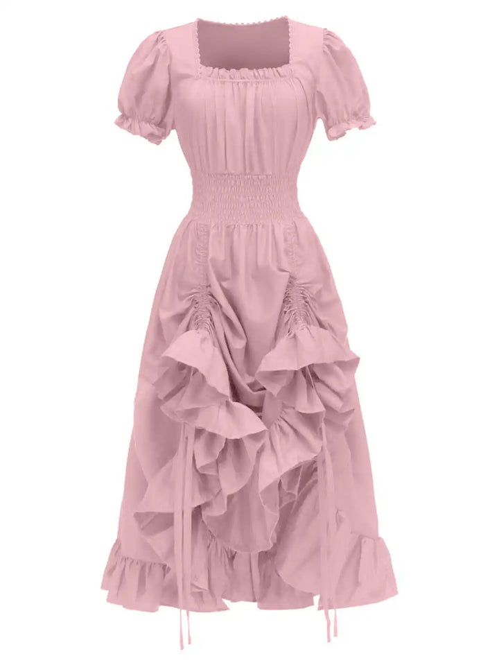 Steampunk Square Neck Dress – industrial elegance