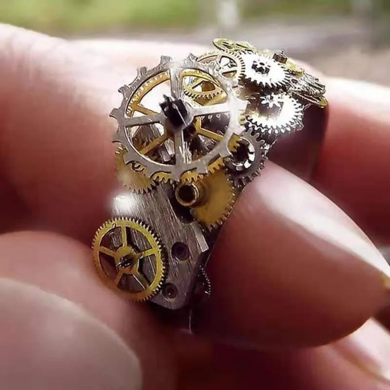 Steampunk Stainless Steel Gear Ring vintage