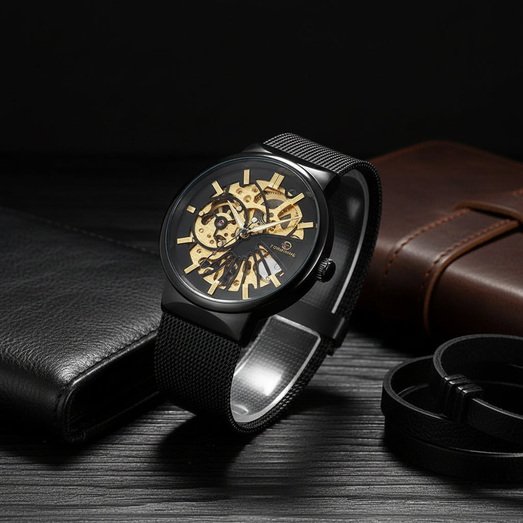 Steampunk Stainless Steel Wristwatch