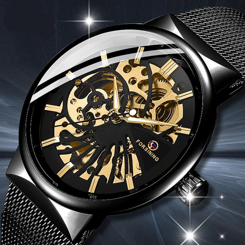 Steampunk Stainless Steel Wristwatch durable