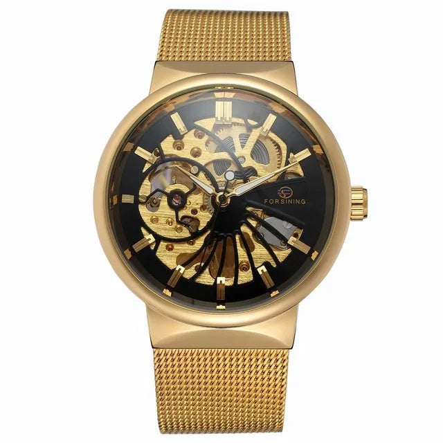 Steampunk Stainless Steel Wristwatch polished