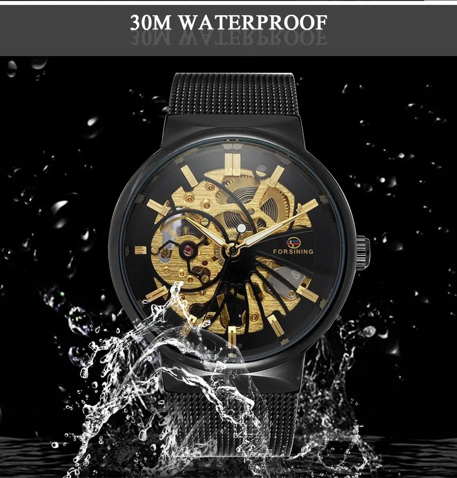 Steampunk Stainless Steel Wristwatch sleek