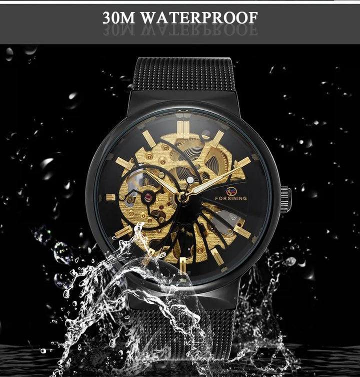 Steampunk Stainless Steel Wristwatch sleek