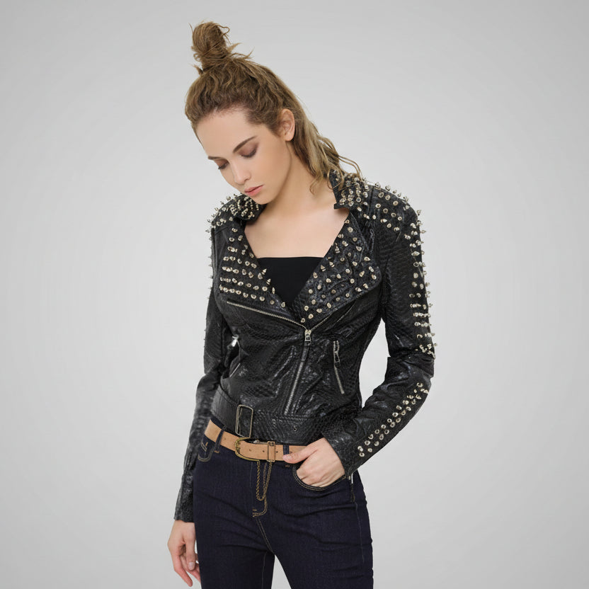 Steampunk Studded Leather Jacket