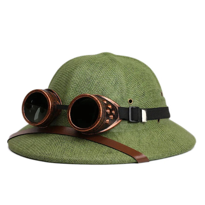 Steampunk Summer Hat With Goggles breathable