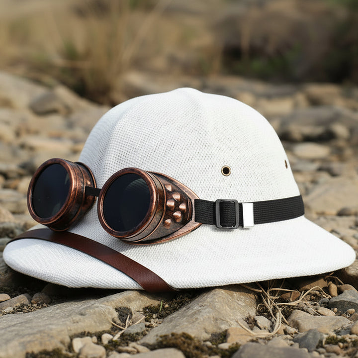 Steampunk Summer Hat With Goggles lightweight