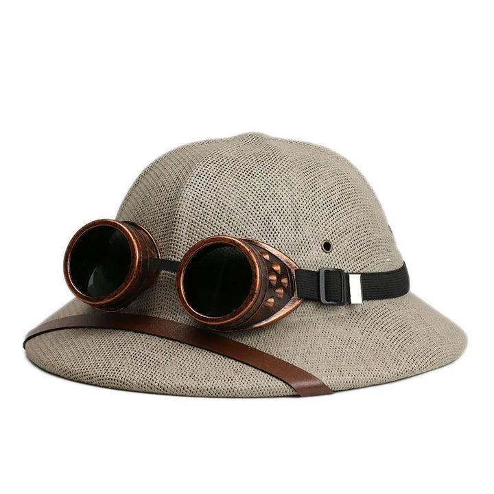 Steampunk Summer Hat With Goggles stylish