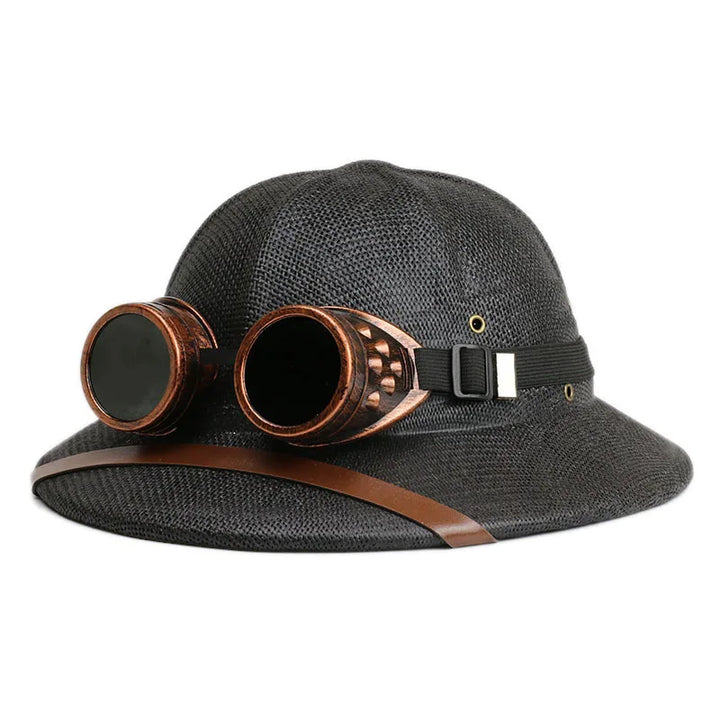 Steampunk Summer Hat With Goggles vintage