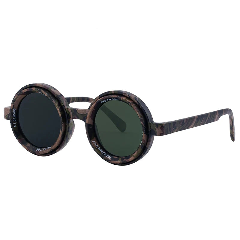 Steampunk Sunglasses Round Retro Camouflage