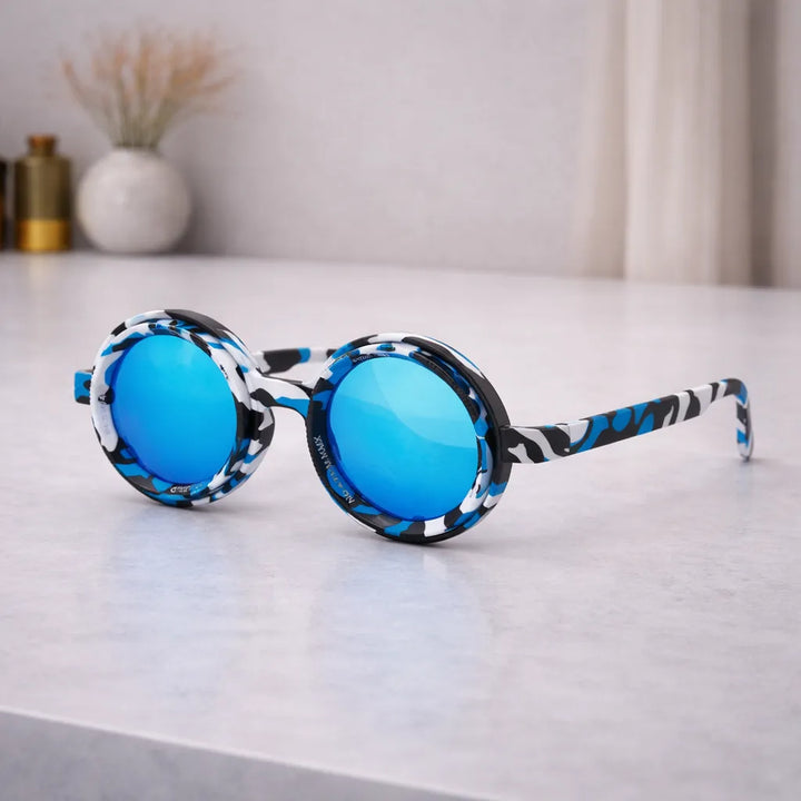 Steampunk Sunglasses Round Retro Camouflage
