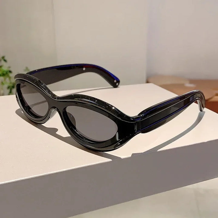 Steampunk Sunglasses with Two-Tone Frames Black