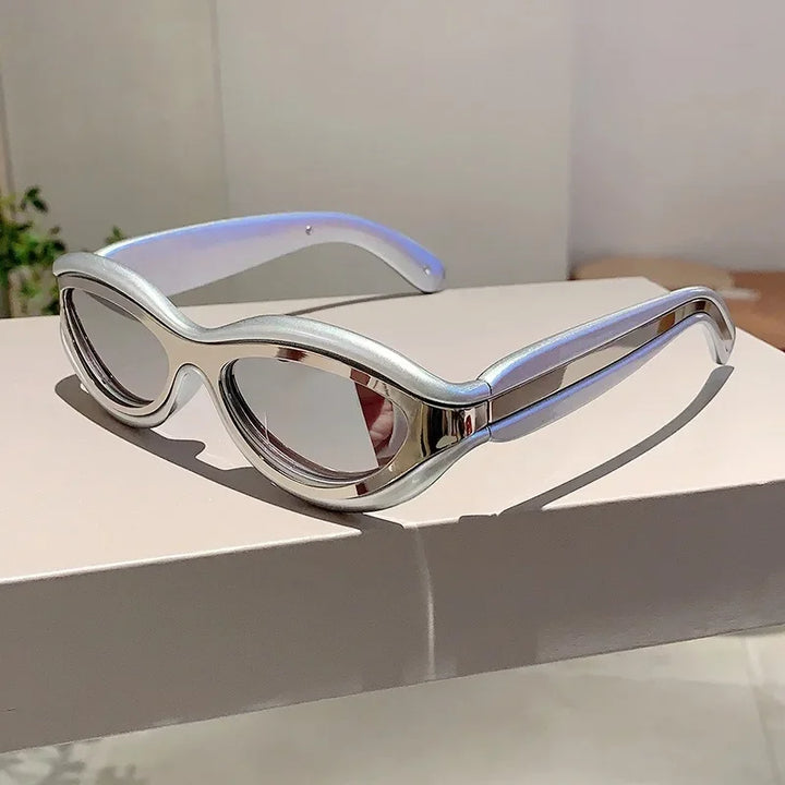 Steampunk Sunglasses with Two-Tone Frames Silver