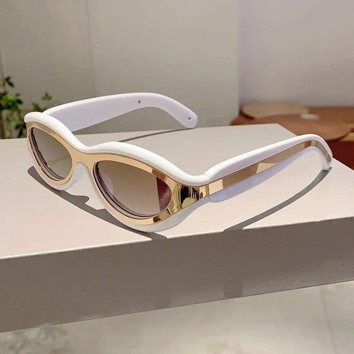Steampunk Sunglasses with Two-Tone Frames White