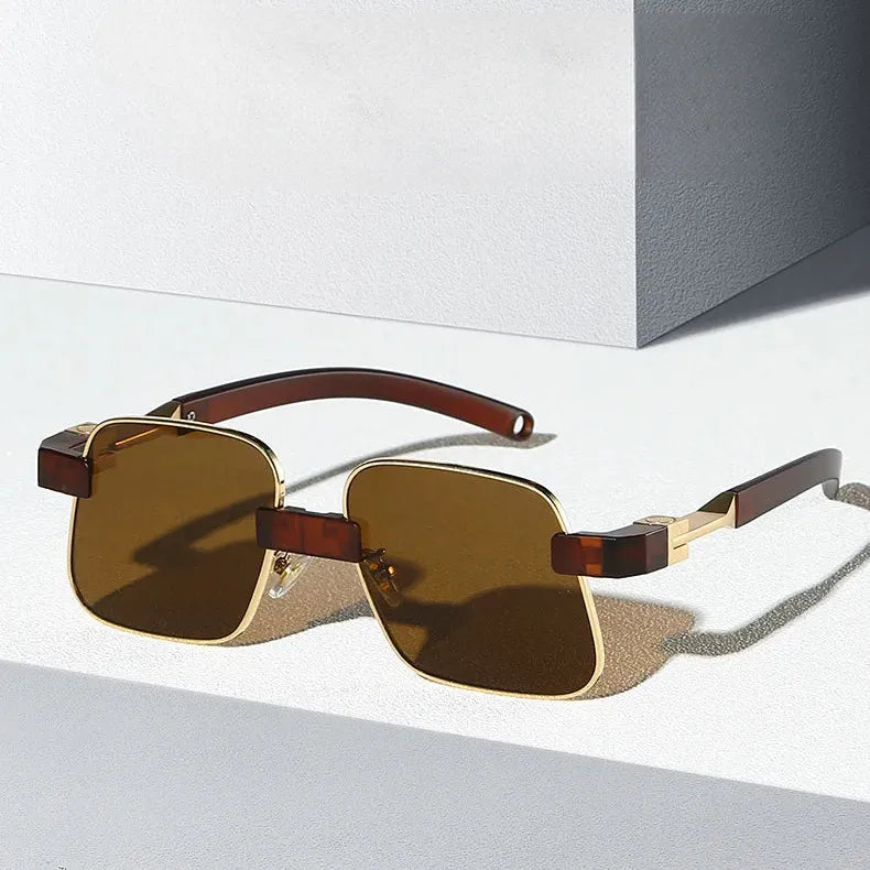 Steampunk Sunglasses with a Slanted Frame