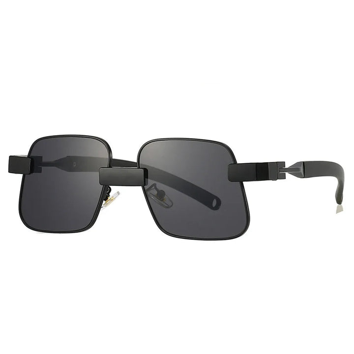 Steampunk Sunglasses with a Slanted Frame Black
