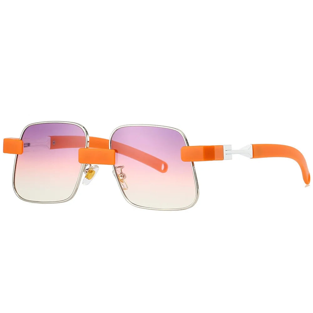 Steampunk Sunglasses with a Slanted Frame Pink