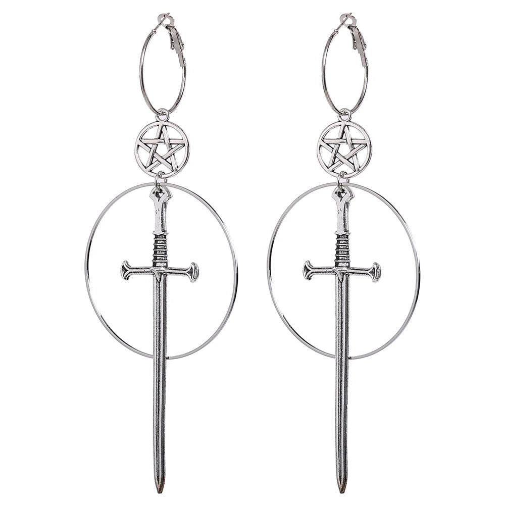 Steampunk Sword Earrings Metal stylish