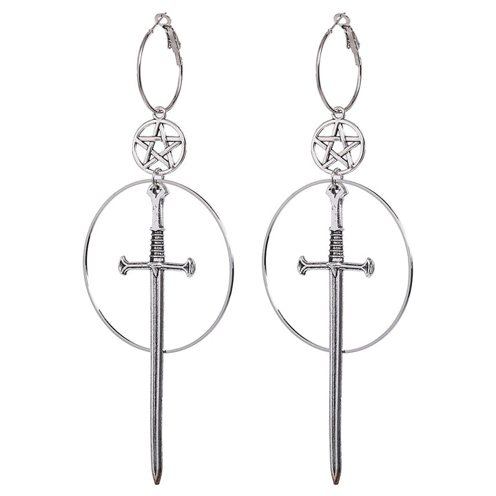 Steampunk Sword Earrings Metal stylish