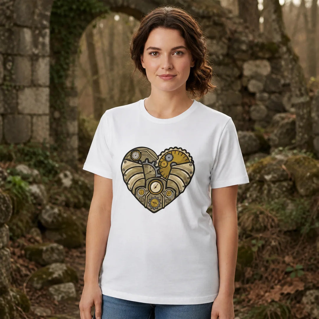 Steampunk T-shirt With a Mechanical Heart