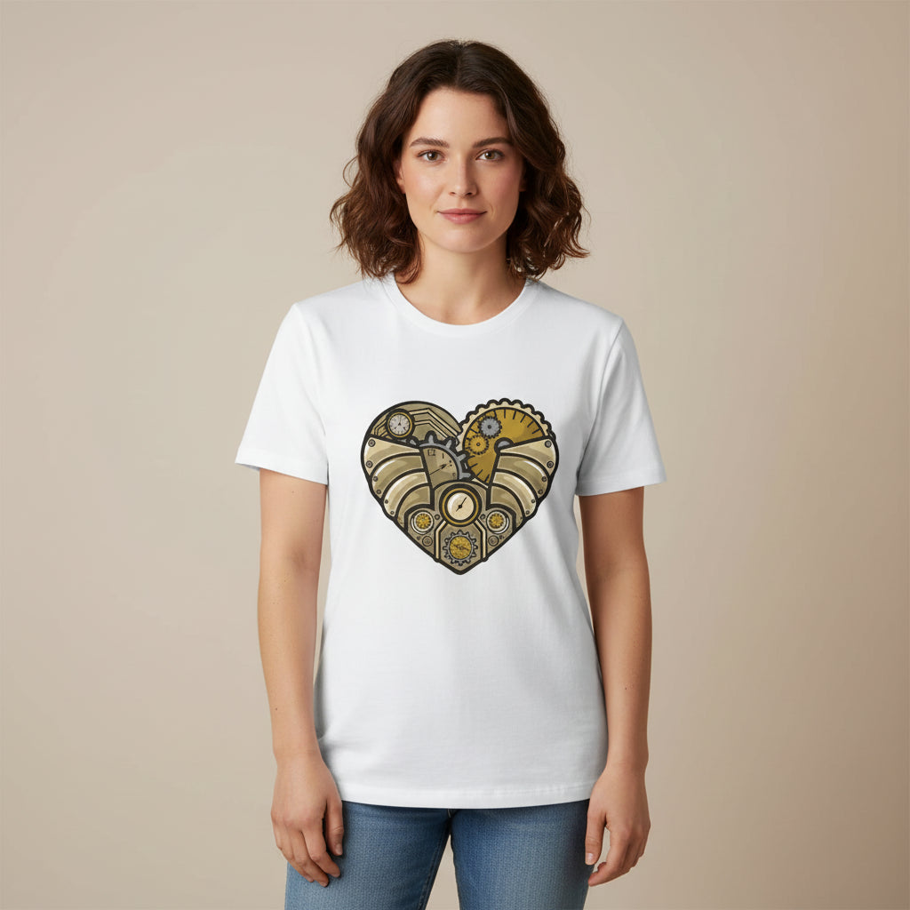 Steampunk T-shirt With a Mechanical Heart