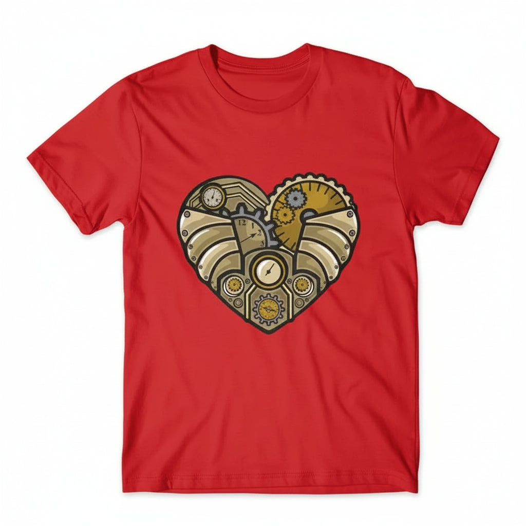Steampunk T-shirt With a Mechanical Heart eye-catching