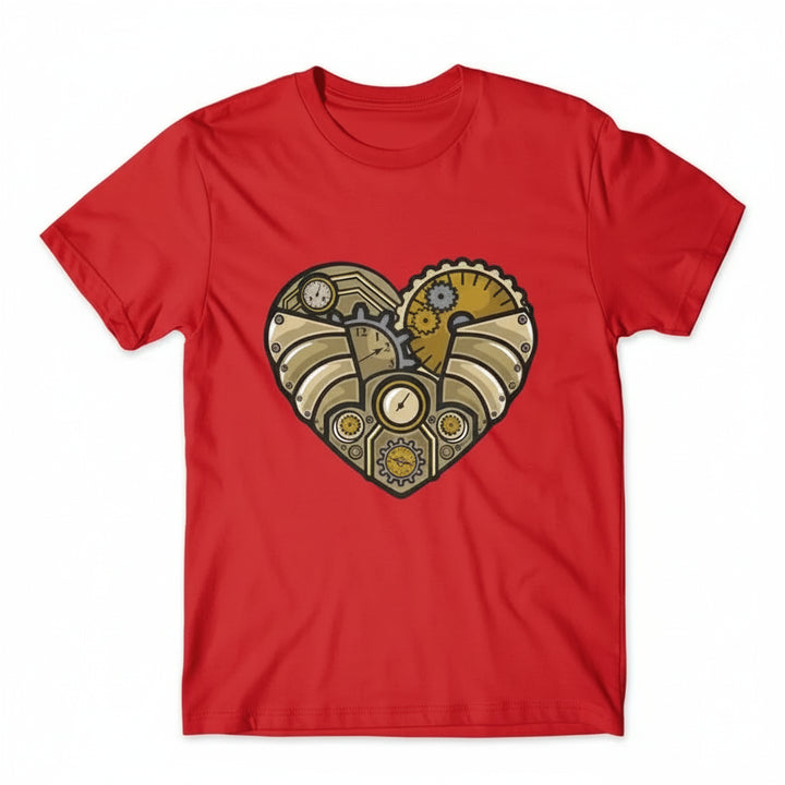 Steampunk T-shirt With a Mechanical Heart eye-catching