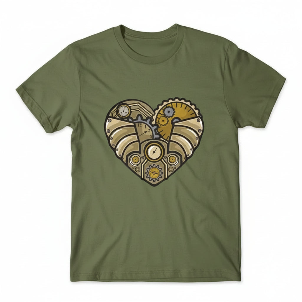 Steampunk T-shirt With a Mechanical Heart modern