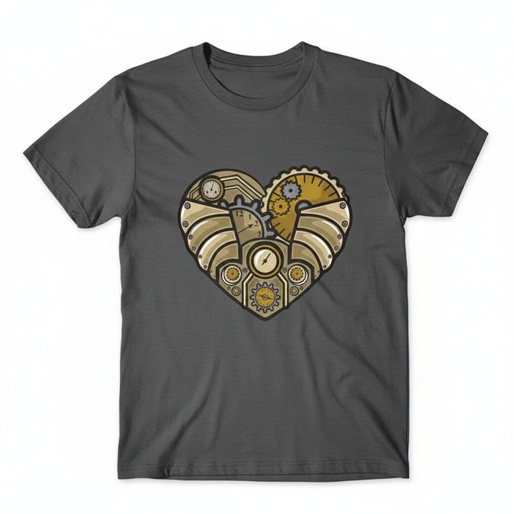 Steampunk T-shirt With a Mechanical Heart stylish