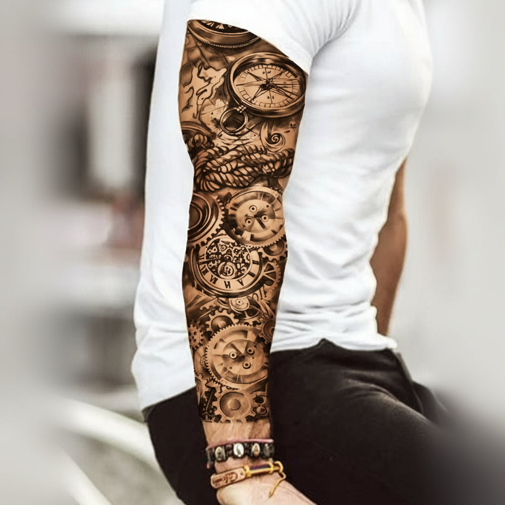 Steampunk Tattoo Compasses and Gears