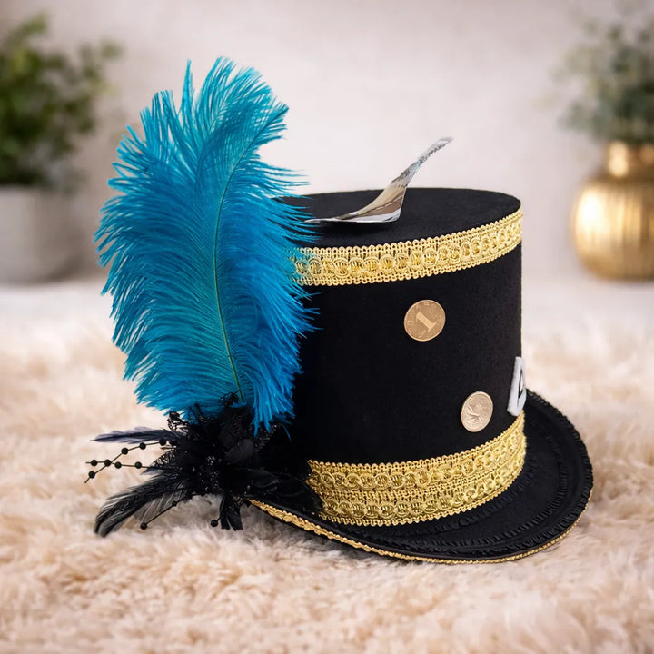 Steampunk Top Hat With Blue Feather