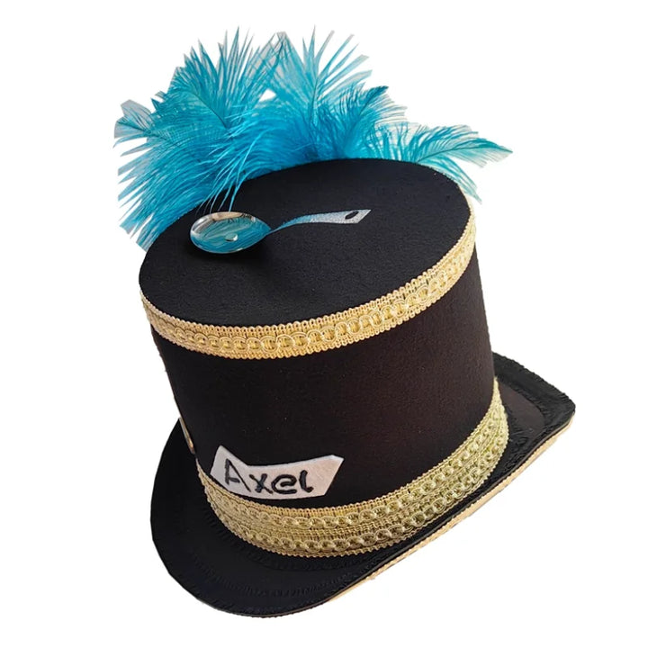 Steampunk Top Hat With Blue Feather – elegant design