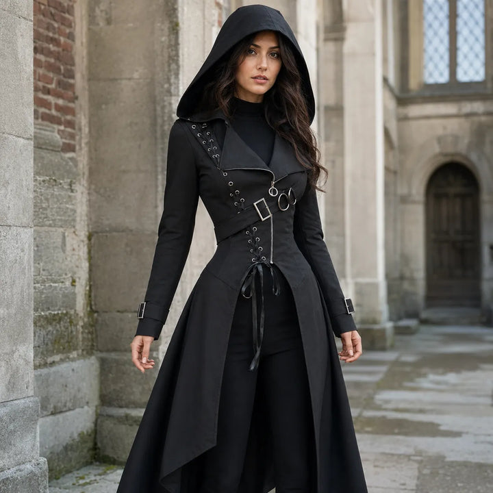 Steampunk Trench Coat with Hood