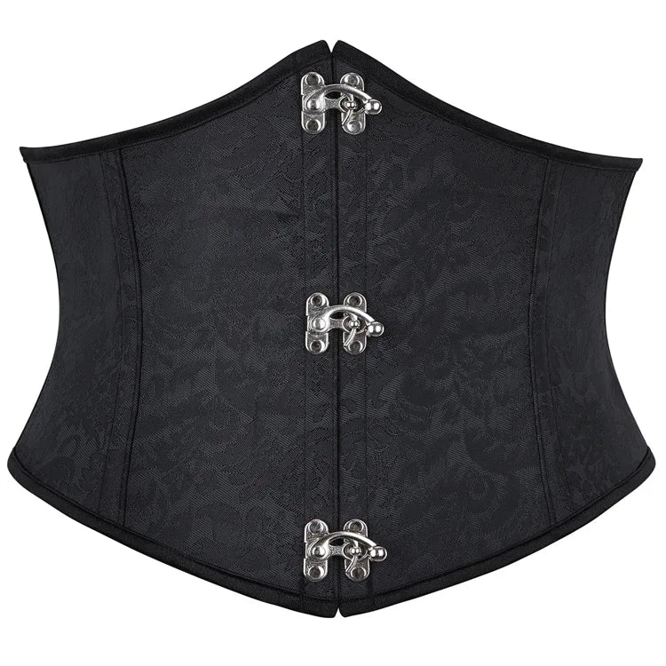 Steampunk Underbust Corset Design Black 