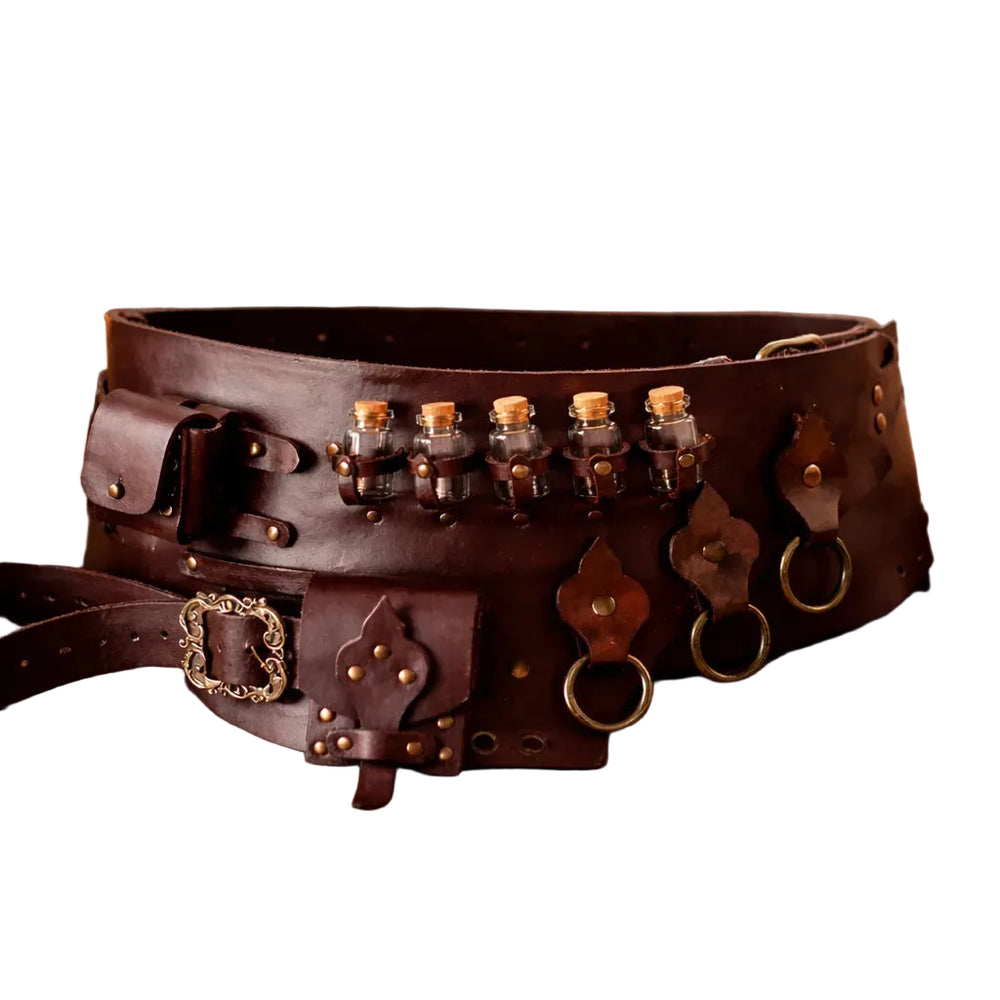 Steampunk Utility Belt Bag in Alchemist Leather Brown
